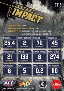2019 Select Footy Stars - Instant Impact #II15 Ed Curnow Back
